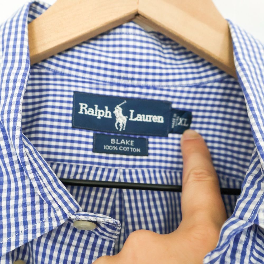 Ralph Lauren Men's Short Sleeve Blake Cotton Button Down Gingham Shirt - XL - Picture 4 of 6